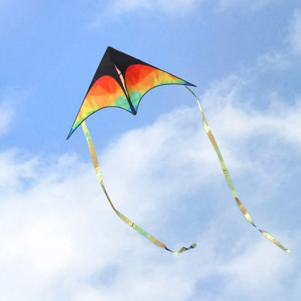 Kite | Delta Kite Double Tailed Colorful Large | 50m Line | Kids and Adults
