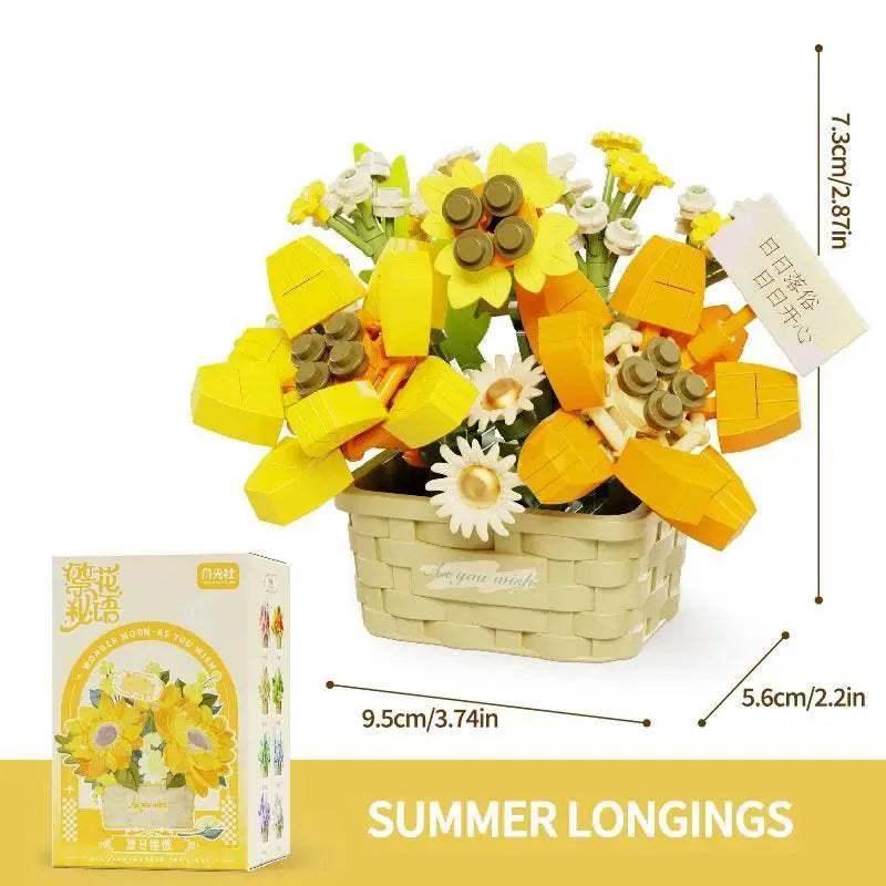 Potted Flower Basket Building Blocks Creative Bonsai Plant - ToylandEU
