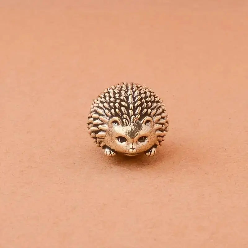 Vintage Brass Hedgehog Figurine | Artisan Crafted | Indoor Outdoors Decor