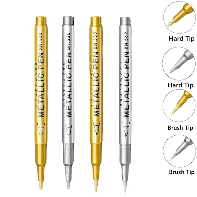 Metallic Paint Pens | Brush Tip Nib | Toylandeu™