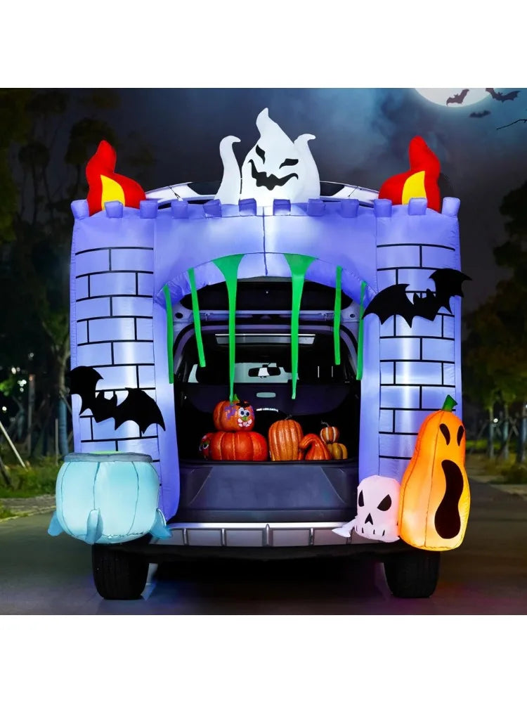 Halloween Inflatable Castle | 6 Ft | Built In Leds | Outdoor Lawn