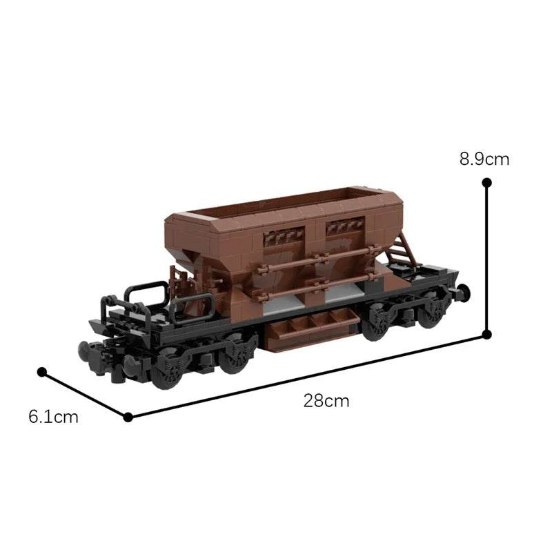 Boxcar Goods Wagon Building Block Kit MOC Railway Carriage - ToylandEU