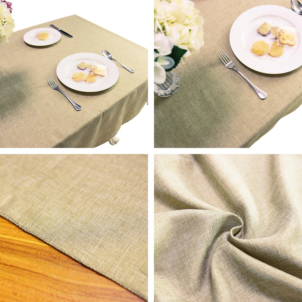 Retro Vintage Burlap Imitation Jute Linen Tablecloth for Wedding and Party Decor - ToylandEU