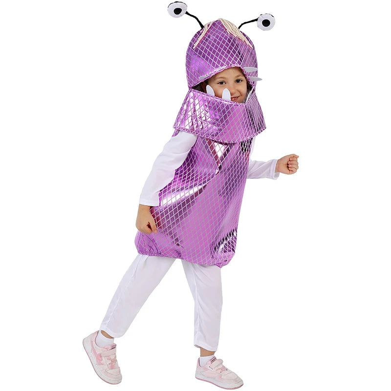 Vibrant Purple Boo Monster Costume for Kids - Fun & Adorable Halloween Costume