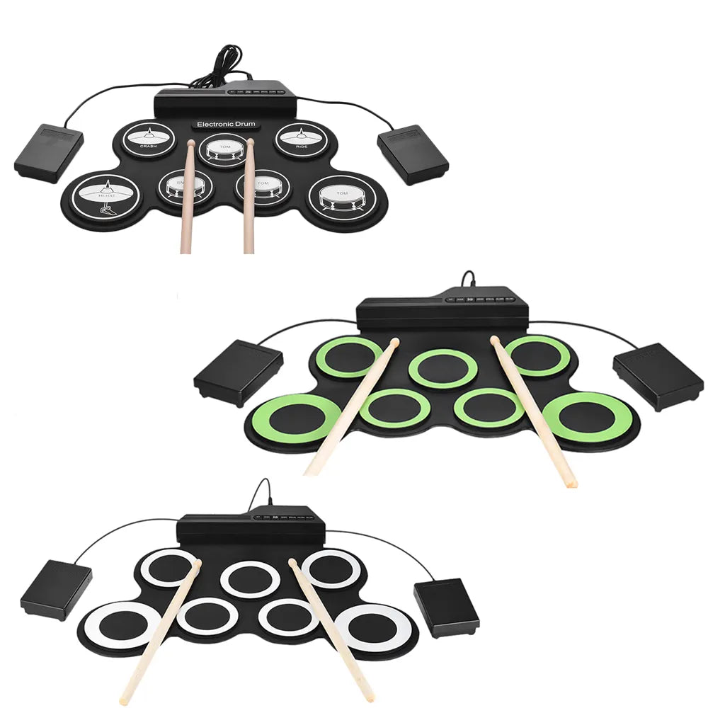 Digital Electronic Drum Compact Size USB Foldable Silicon Drums Set Toyland EU