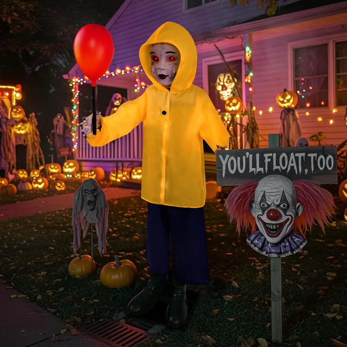 Halloween Animatronic Prop | 4 Ft Touch Activated | Sound Effect