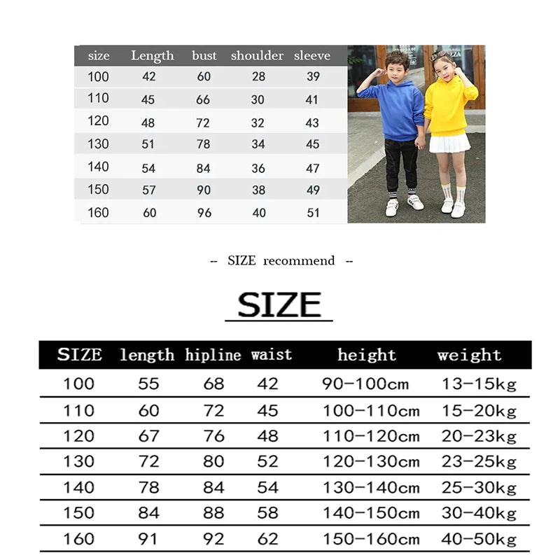 Kids Hoodie Set | Smooth Polyester Blend | Easy Care Casual Wear | Youth 7-13