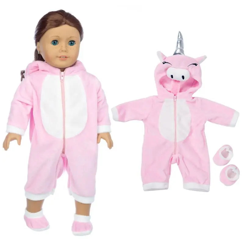 Cozy Animal Pajamas For 18 Inch American Girl Doll
