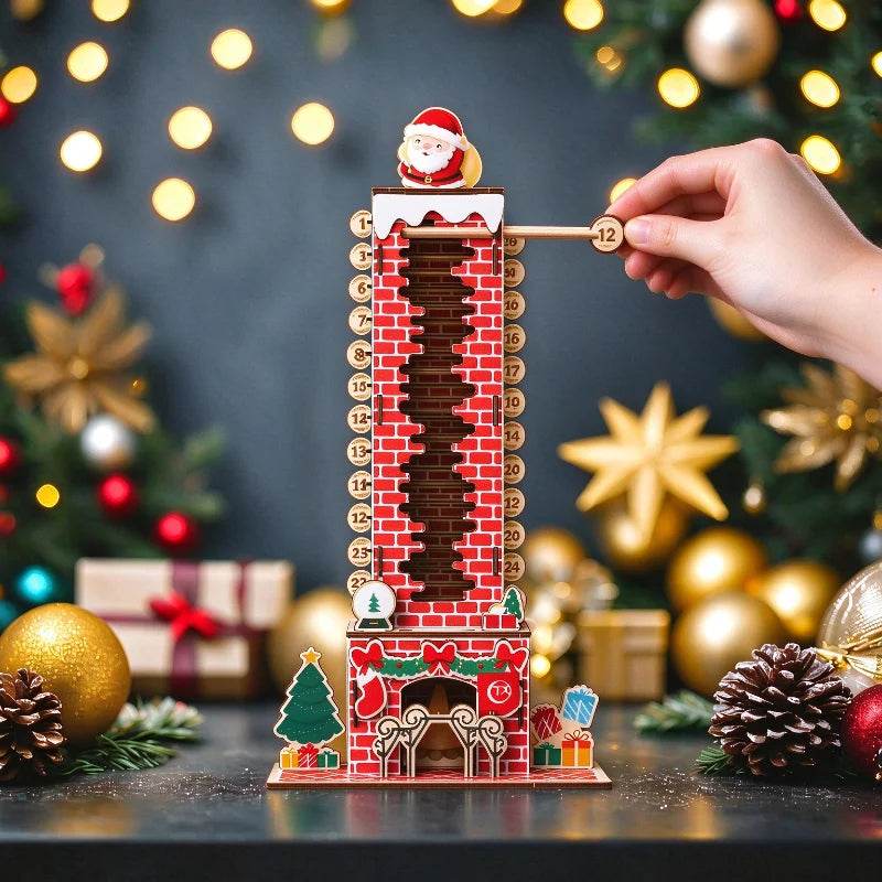Advent Calendar | 2026 Wooden Santa Claus | 24 Day Countdown Ornament | Christmas Home Decor