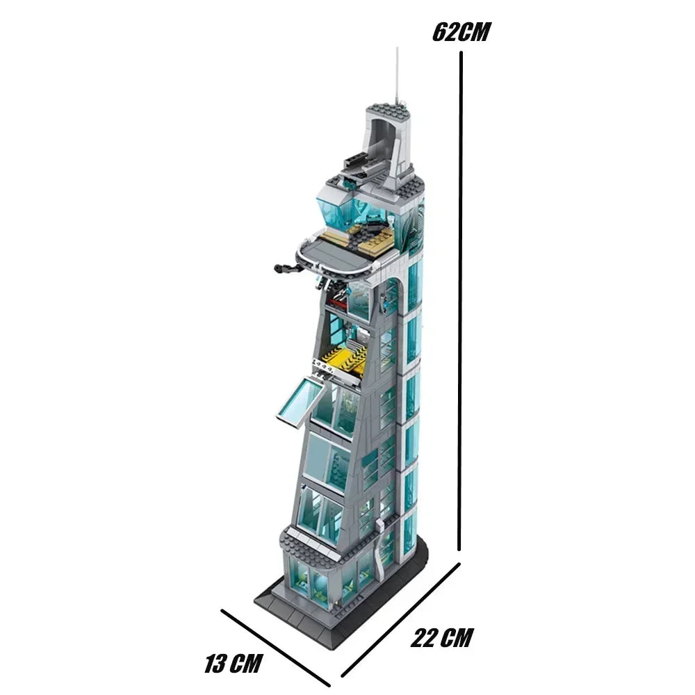 Building Blocks | 7 Story Modular Set | Iron Tower Model | Ages 14 Plus Brick