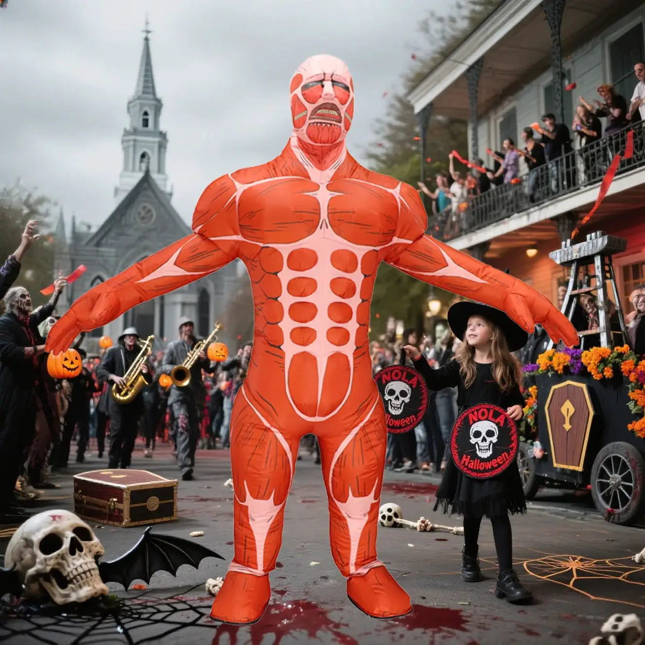 Halloween Muscle Giant Inflatable Costume Mascot Parade Adult Character Cosplay Halloween Party Event Set - ToylandEU