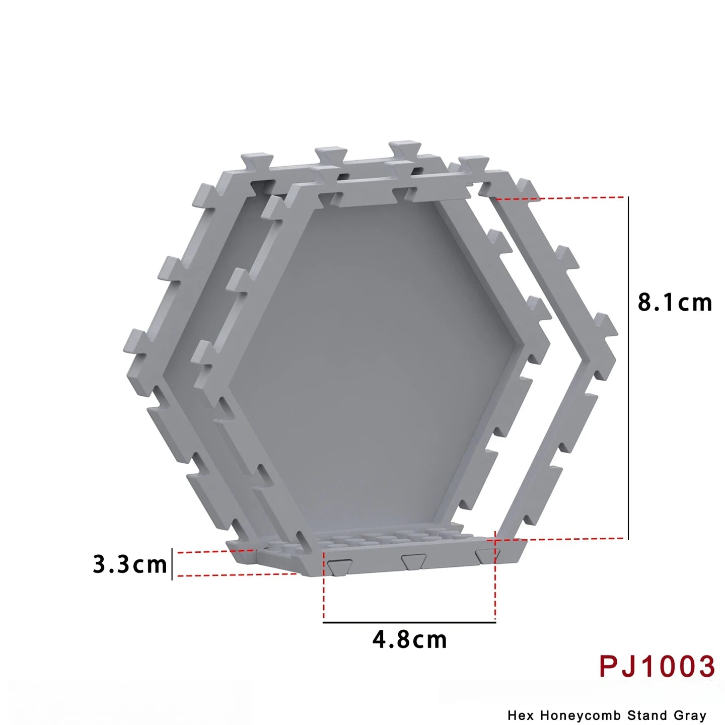 Brick Display Stand | Red Hex Interlock | Lego Compatible | Built In Brick Base