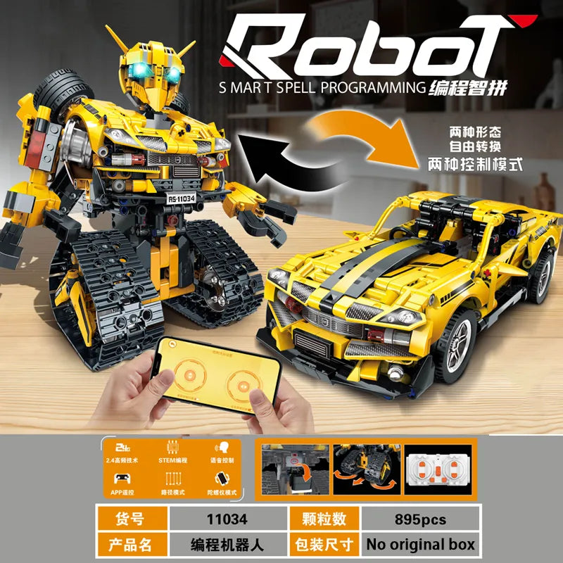 703-Piece 2-in-1 Technical Intelligent Robot and Racing Car Model with APP Control - ToylandEU