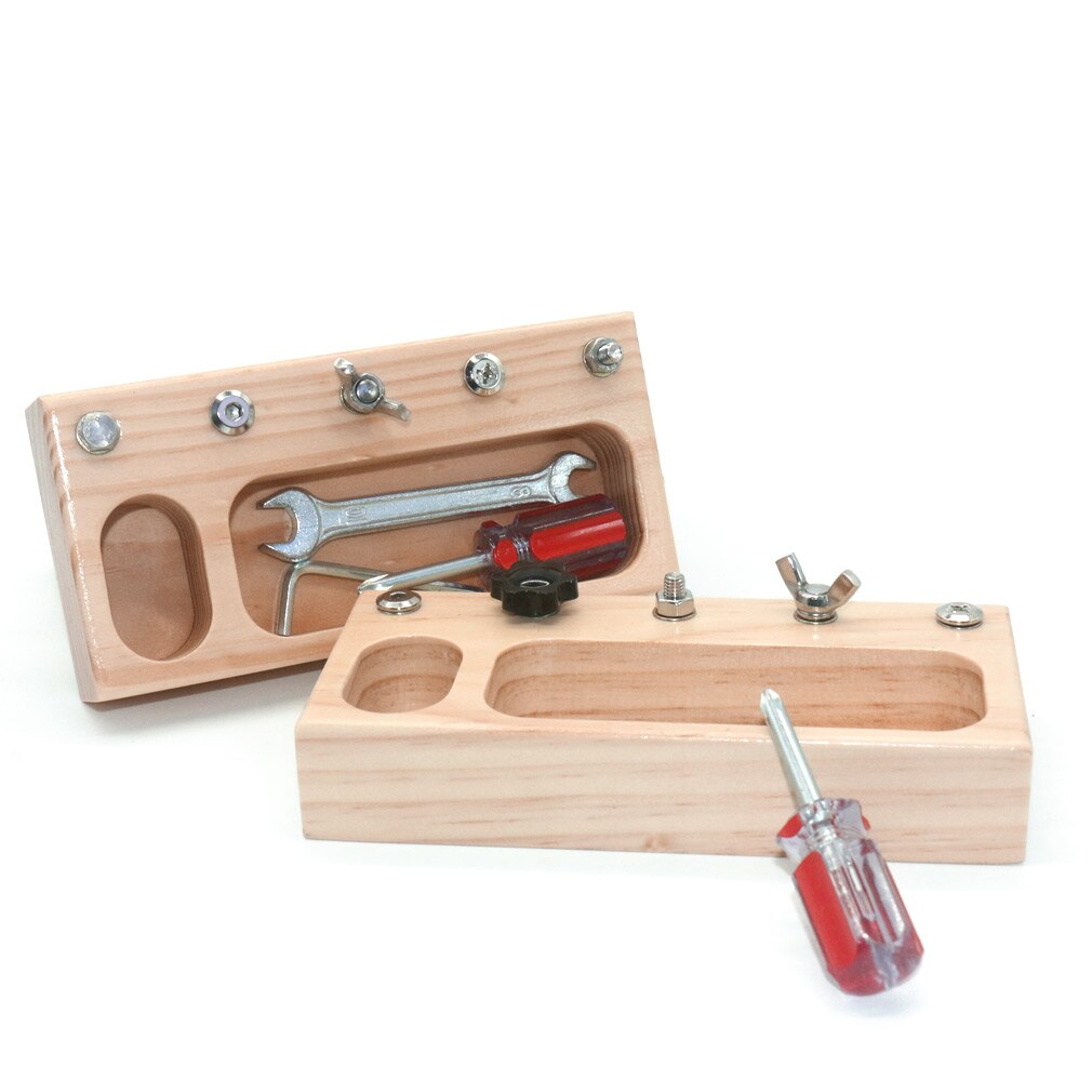 Wooden Montessori Screw Bolts and Screwdriver Set - Educational Sensory Toy for Fine Motor Skill Learning