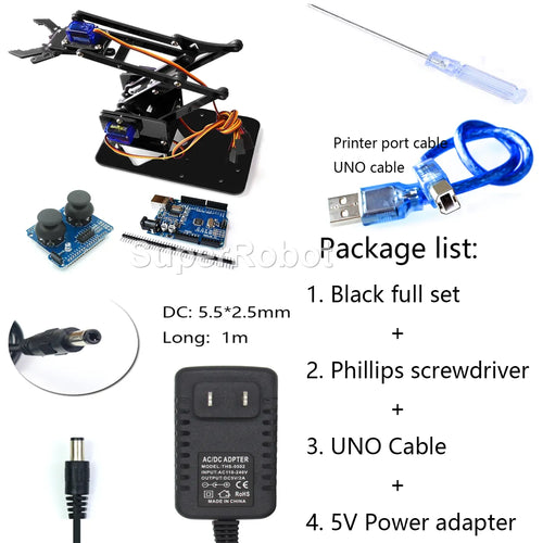 DIY 4-Degree-of-Freedom Acrylic Robot Arm Kit ToylandEU.com Toyland EU