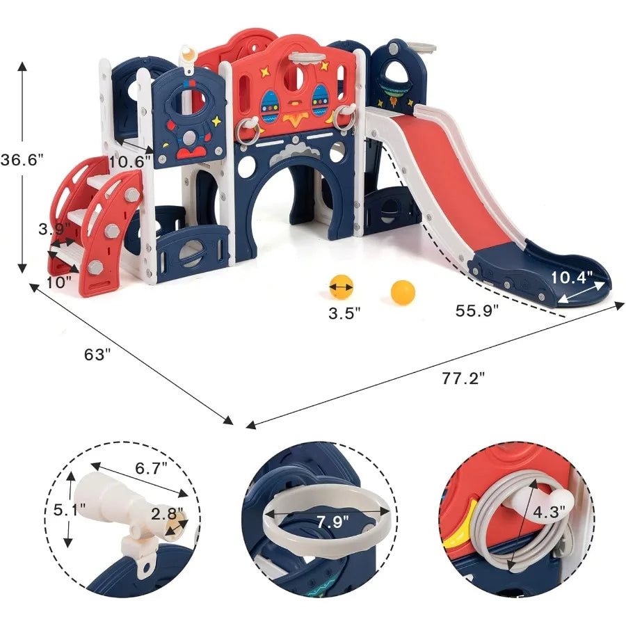 Castle Playset 9 In 1 Indoor Outdoor Playground With Slide