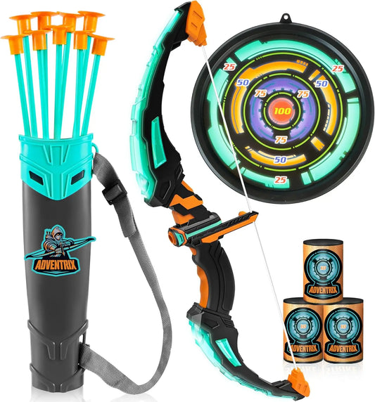 Kids Archery Set With LED Light Up Arrows Outdoors