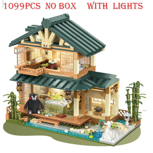 Kumamon Bear City Street View Sakura Flowers House Building Blocks with Lights AliExpress Toyland EU