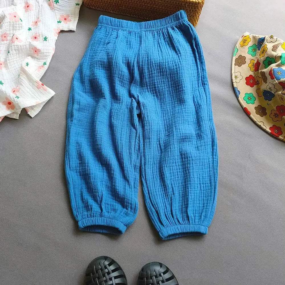 Summer Boys Girls Cotton Linen Harem Pants Casual Kids - ToylandEU