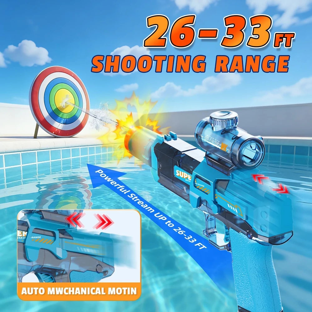 Electric Water Gun | LED Light Fire Effect | Water Storage Tank
