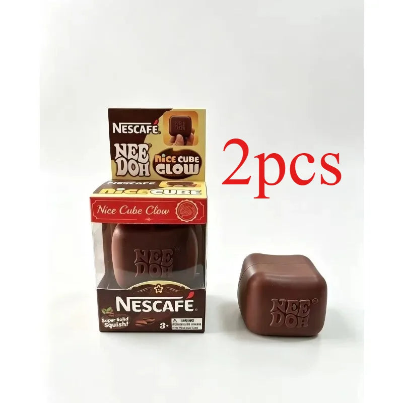 Stress Relief Squishy Cube | For Ages 14+ | Coffee Chocolate And Holographic