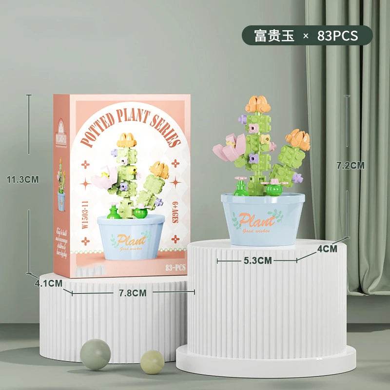 Premium Building Block Kit Flower Bouquet 3D DIY Home Decor - ToylandEU