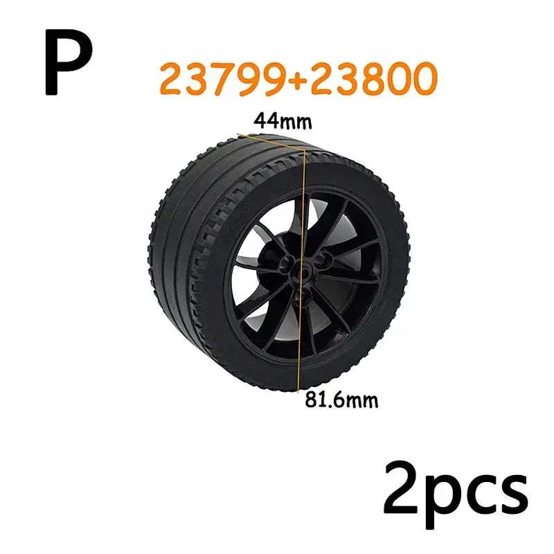 MOC Technical Tire Wheel Cross Hole Set Motorcycle Car Truck Wheels 44309 92402 32019 54120 11957 Construction Building Block - ToylandEU