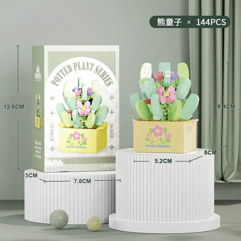 Premium Building Block Kit Flower Bouquet 3D DIY Home Decor - ToylandEU