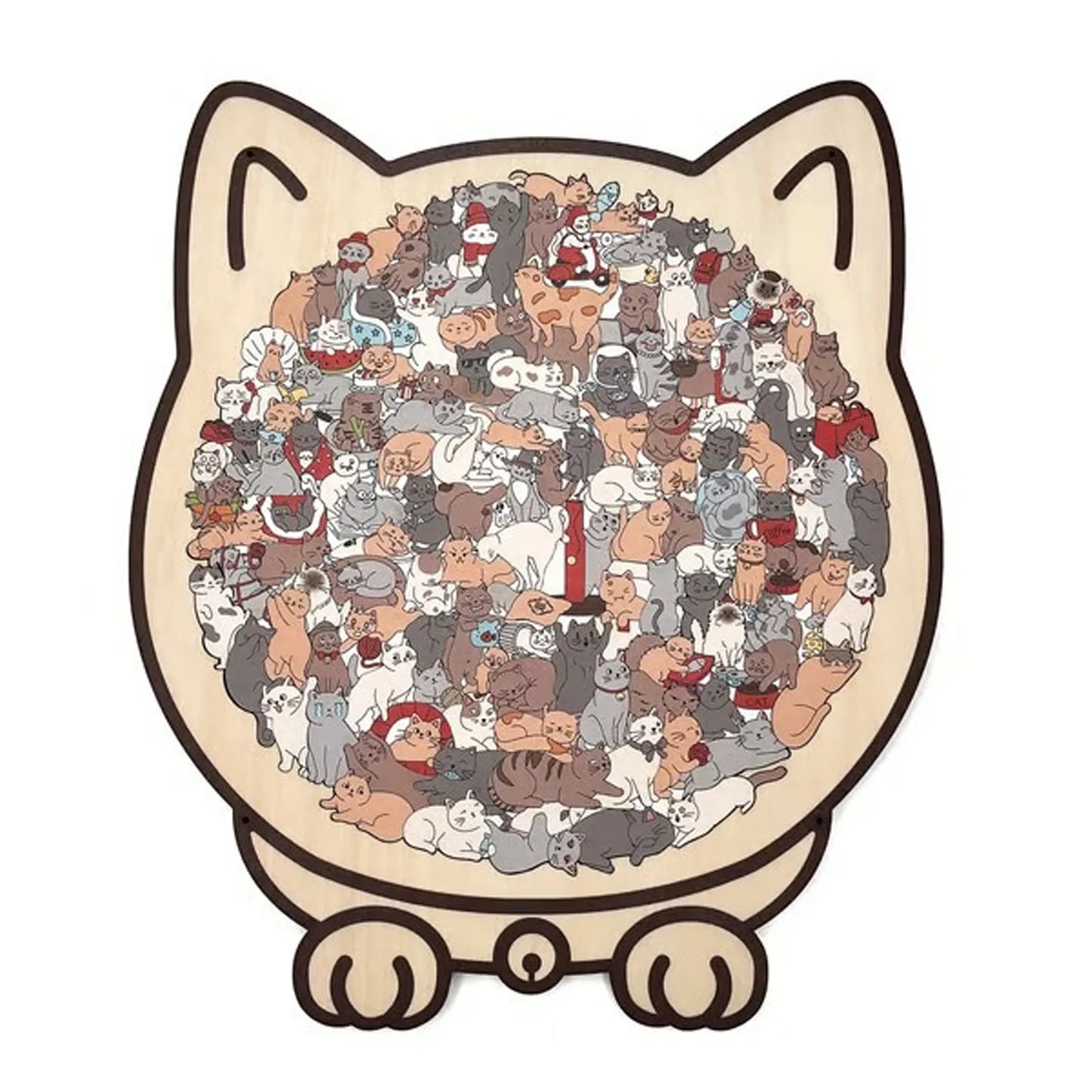 3D Wooden Cat Puzzle | 135 Pieces | Cat Shaped Design