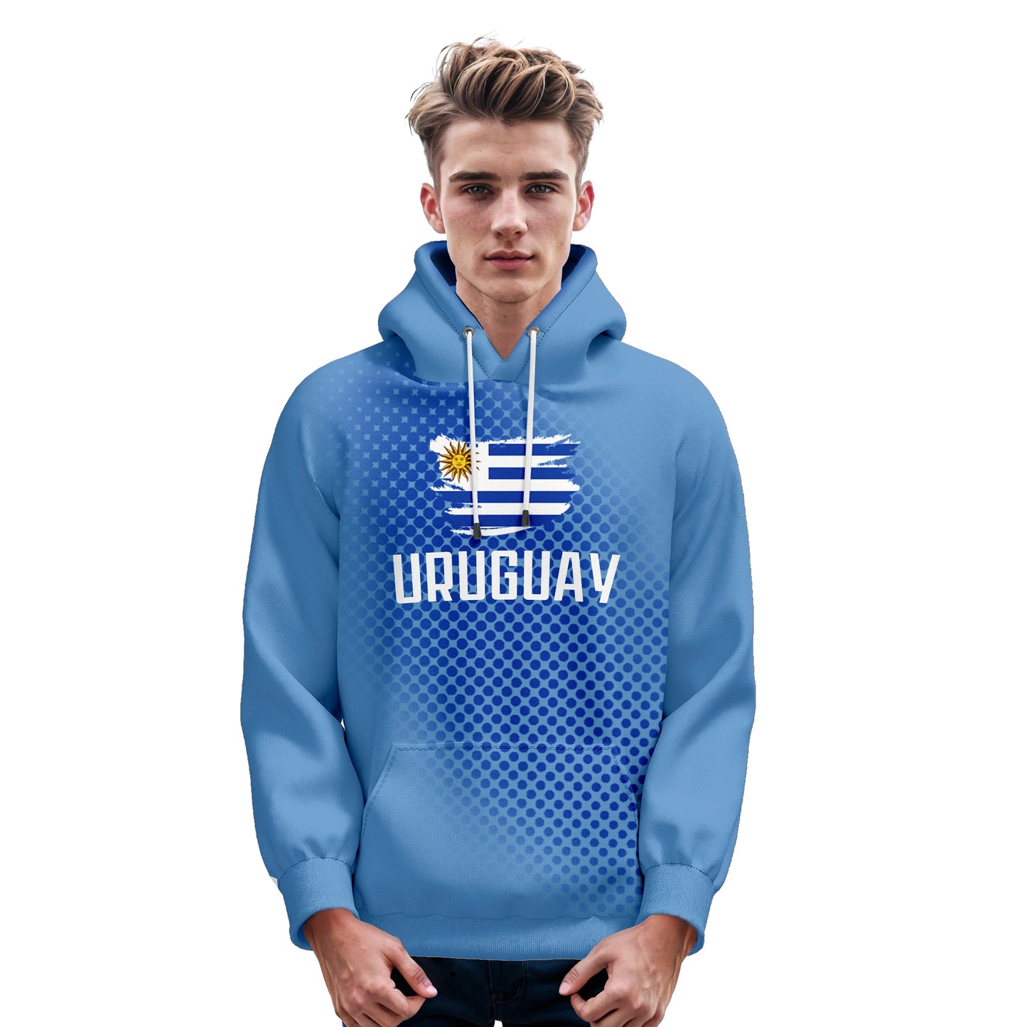 Personalized Uruguay Soccer Hoodie for Men, Women, and Youth - Custom Name & Number Football Sweatshirt (S-5XL)