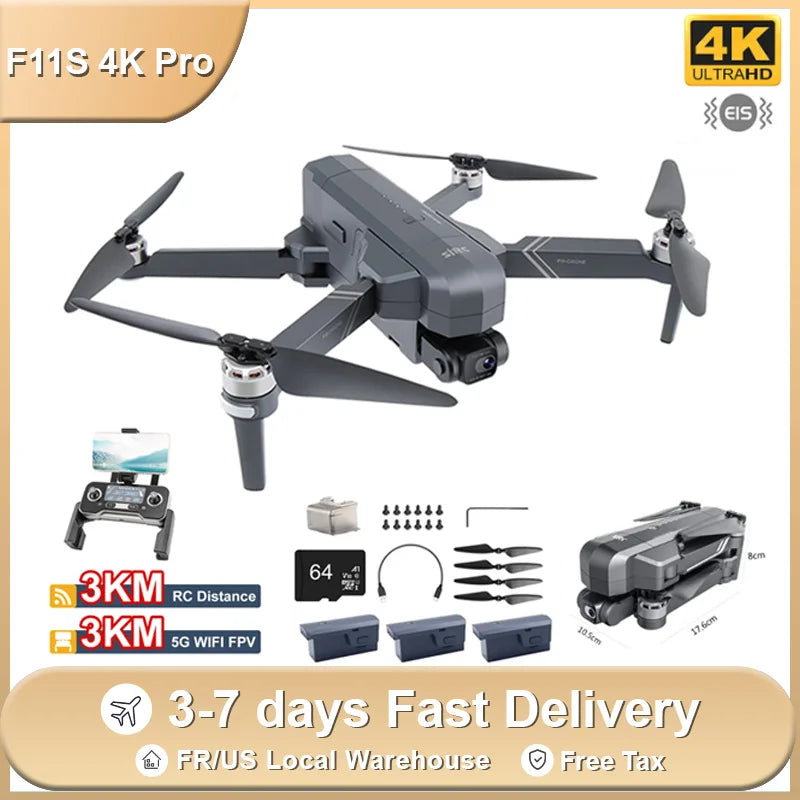 SJRC F11S PRO 4K Drone - Foldable, GPS, 5G WiFi, Perfect for Aerial Shots