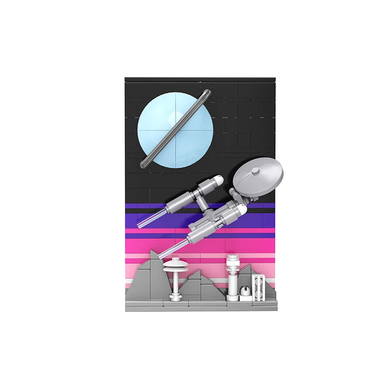 Building Blocks Set | 171 Pieces | Space Themed Diorama | Desktop Ornaments