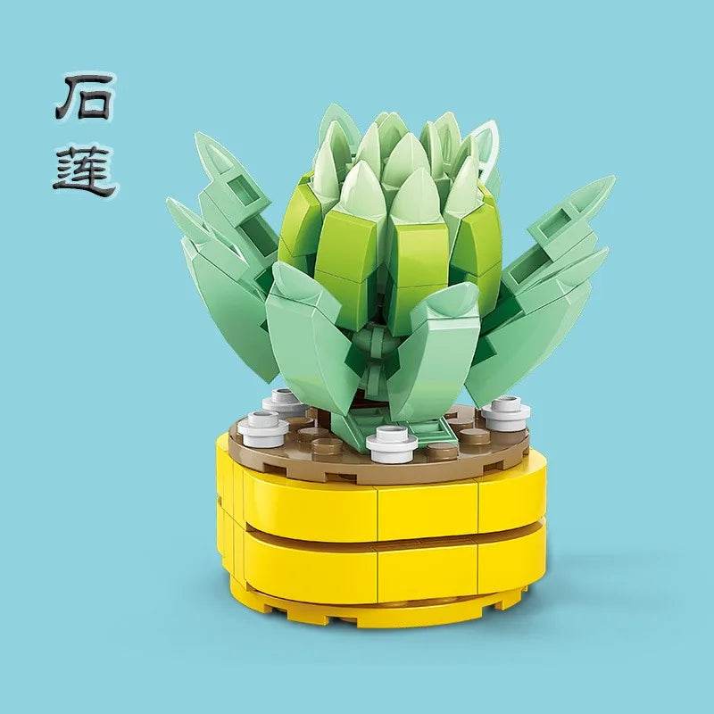 Premium Building Block Flower Succulent Model Desk Decor - ToylandEU