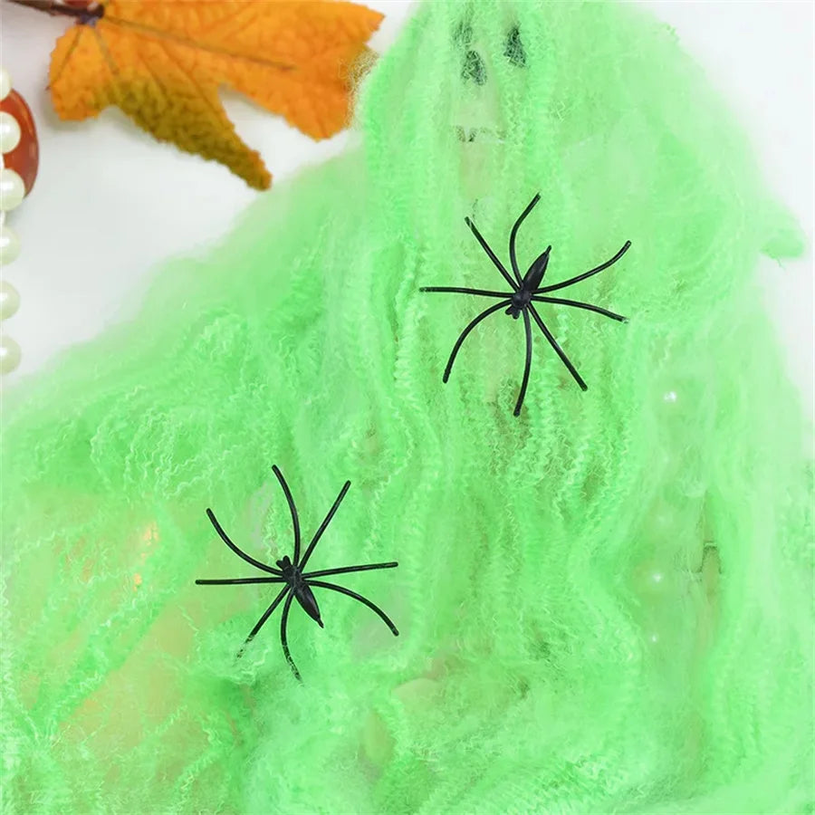 Stretchy Spider Web | Artificial Cobweb | Indoor Outdoor Use | Haunted House