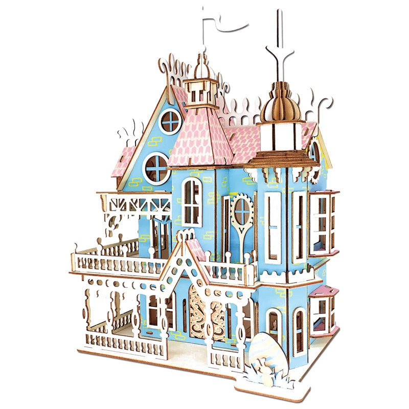 3D Wooden Doll House Puzzle | Villa DIY Kit | Educational Toy | Ages 6-12