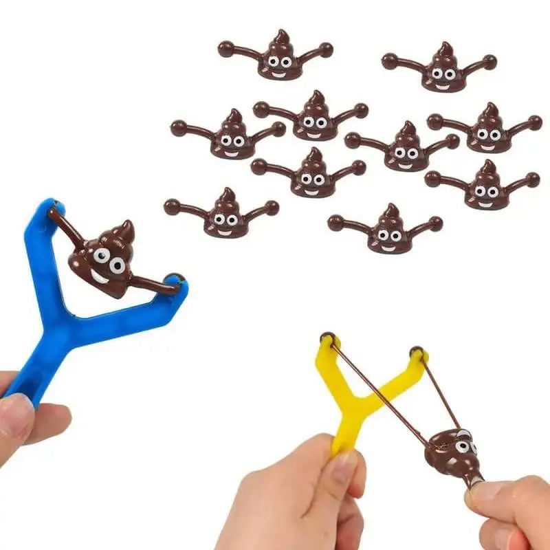 12pcs Mini Rubber Slingshot Poop Slingshot Toy Flying Poop Toys Toyland EU