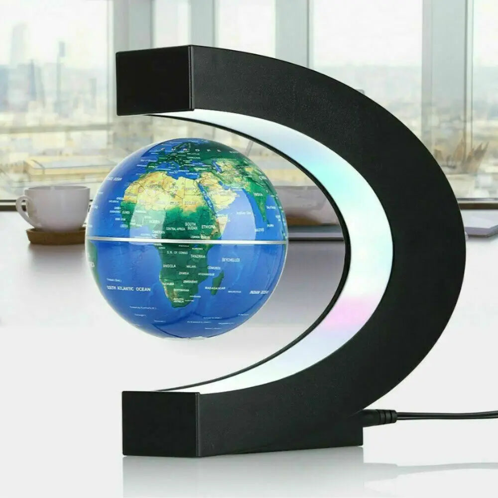 Levitating Magnetic Globe with LED Lights 8.5cm/3.5in C Shape World - ToylandEU