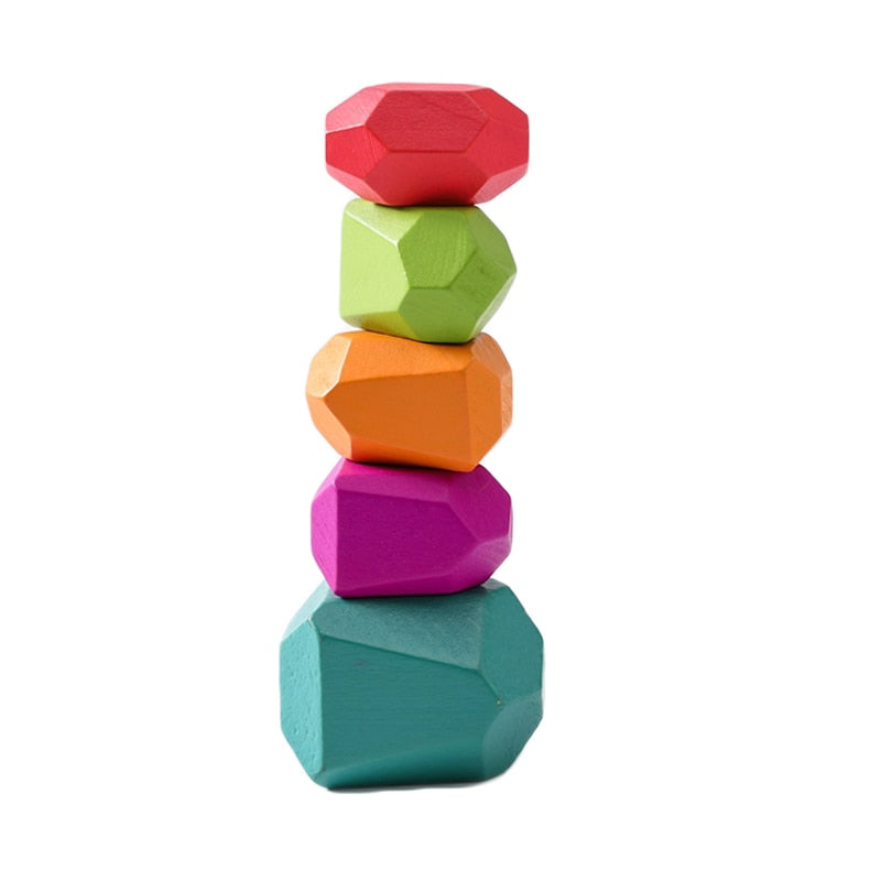 Wooden Rainbow Stacking Blocks Educational Toy for Children Toyland EU