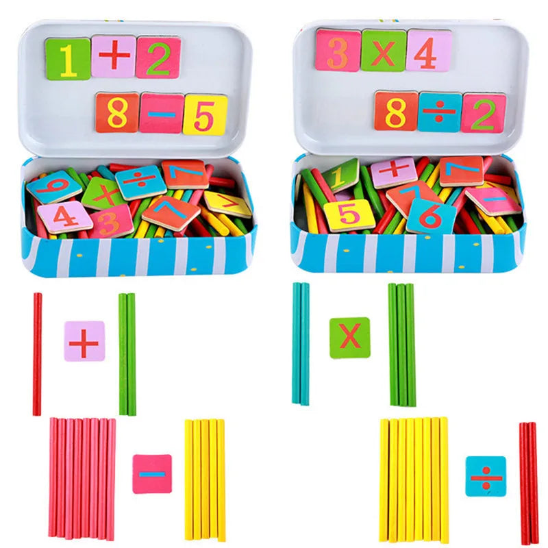 Wooden Figure Blocks Counting Sticks Mathematics Toys Magnetic Digital - ToylandEU