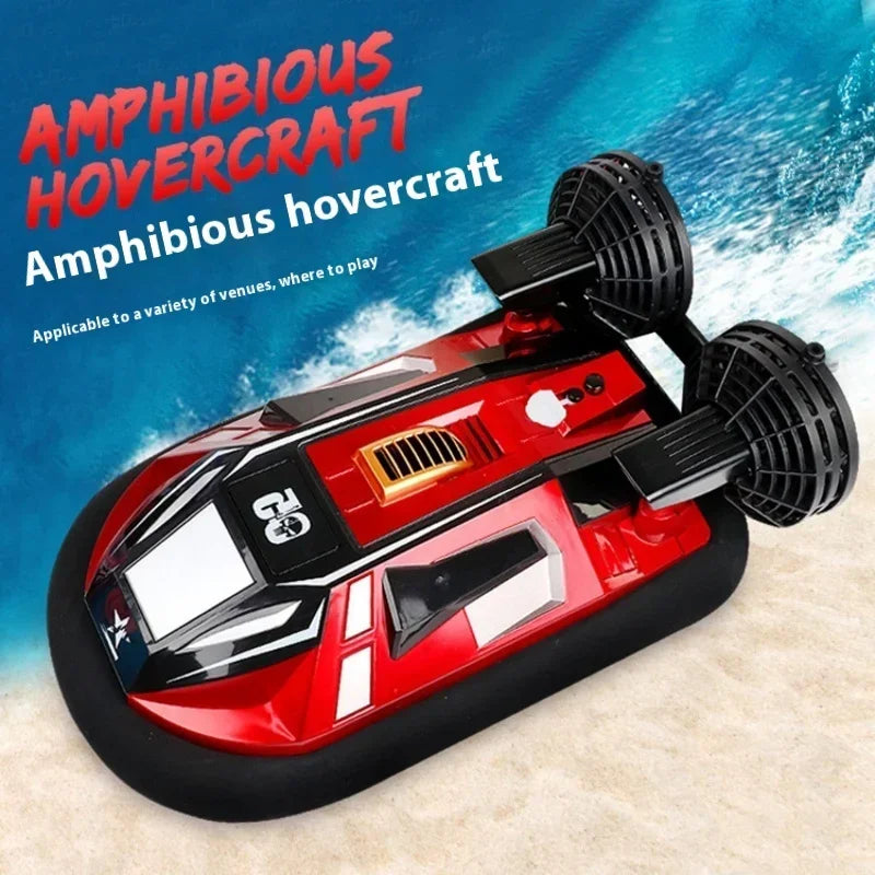 RC 4-Way Remote Control Amphibious Hovercraft RC Speedboat for Kids - High-Speed Water and Land Adventure Gift