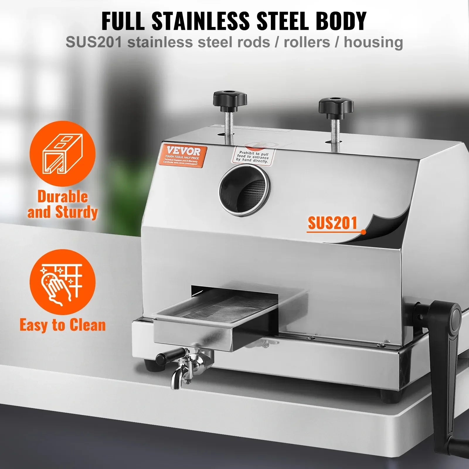 Commercial Sugar Cane Juicer High Output With Stainless Rollers - ToylandEU