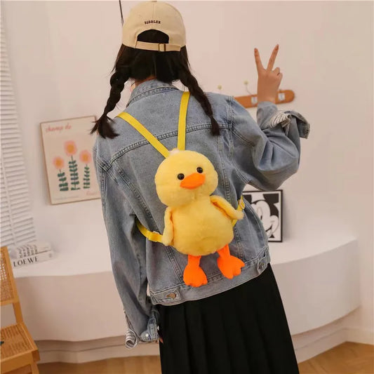 Yellow Duck Plush Backpack - Fun Stuffed Animal Bag for Kids