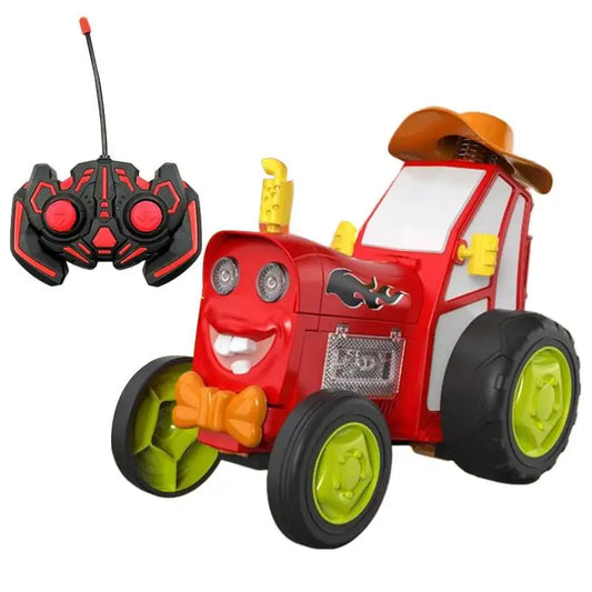 RC Rechargeable Stunt RC Car Toy with Music and Lights - Jumping Dancing Car for Kids Aged 3+