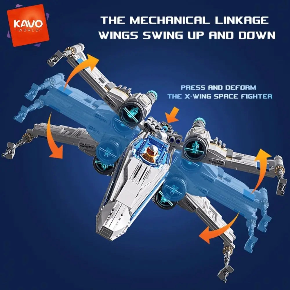 Building Block Set | X-Wing Starfighter | 1271 Pieces | LED Light-Up
