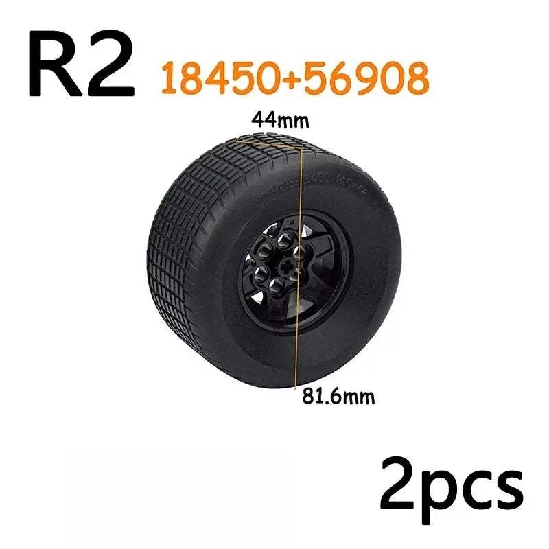 MOC Technical Tire Wheel Cross Hole Set Motorcycle Car Truck Wheels 44309 92402 32019 54120 11957 Construction Building Block - ToylandEU