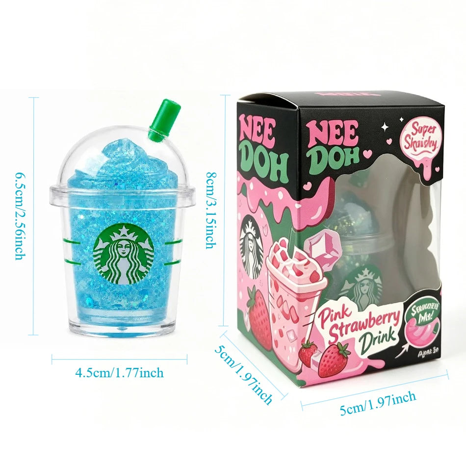 Squishy Fidget Toy | Iced Coffee Cup | Colorful Stress Relief | Mini