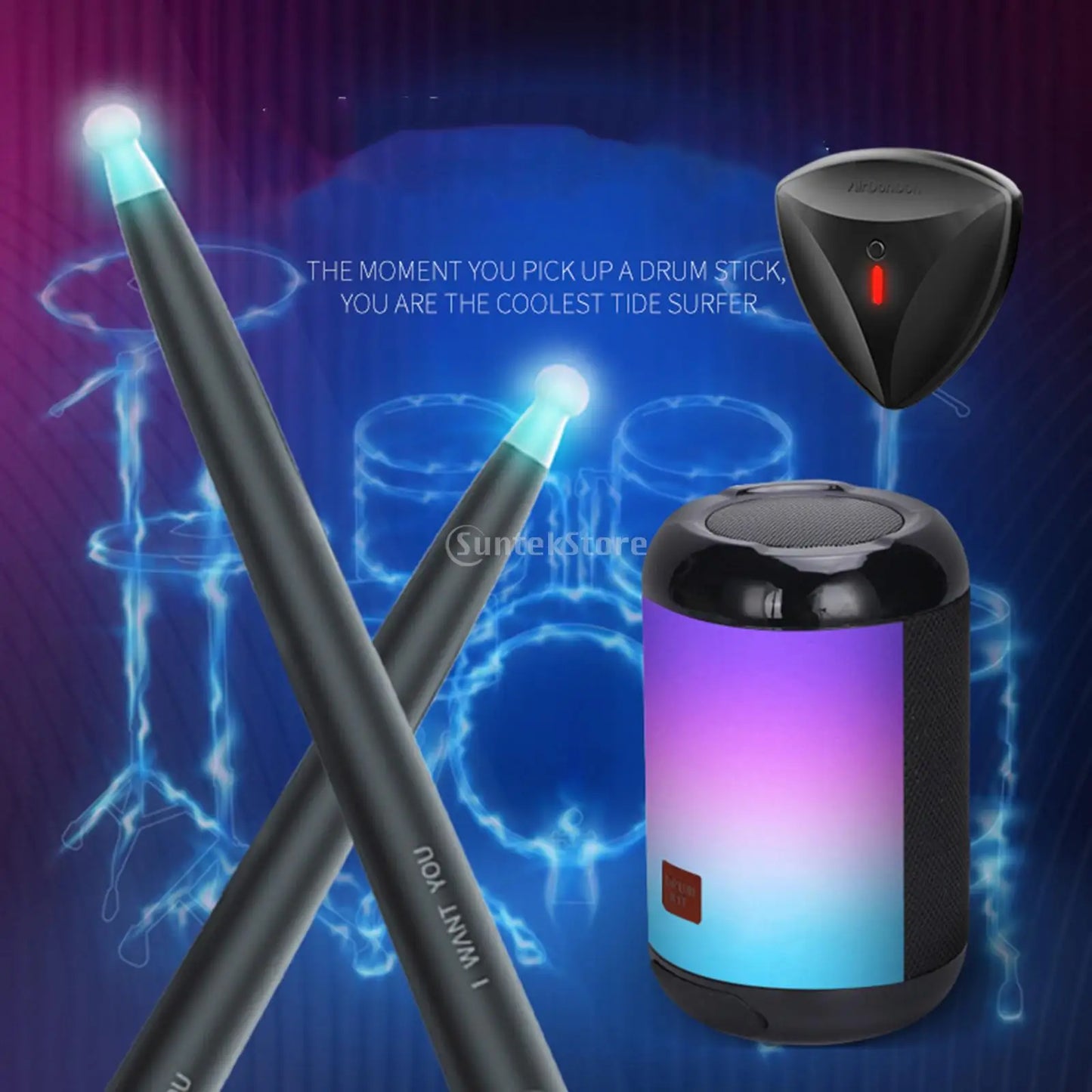 Quiet Portable Electronic Air Drum Set For Studio Practice