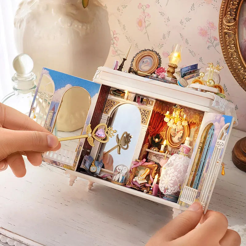 DIY Book Nook Kit | LED Light Included | European Scene | Dollhouse Insert