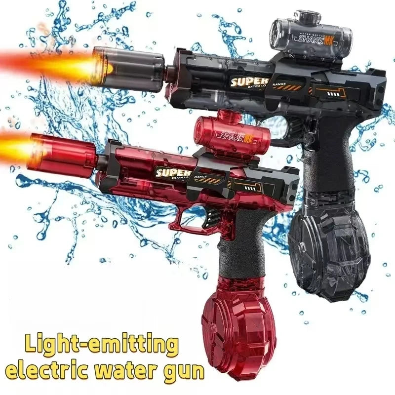 Electric Water Gun With Flame Effect Lights High Speed Blaster