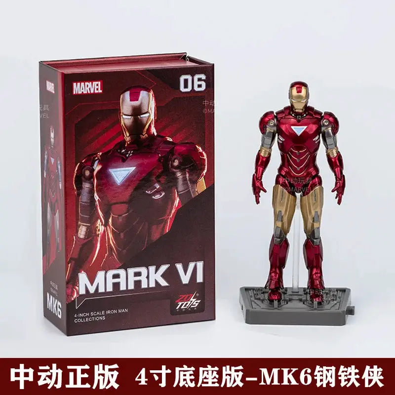 Hot Zd Toys Iron Man 4 Inches With Base Mk1 Mk2 Mk3 Mk4 Mk5 Mk6 Mk7 Action Figures Tony Stark Model Action Figure Gift - ToylandEU